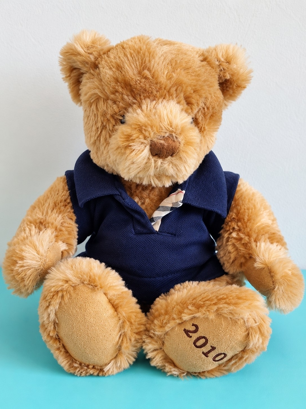 Burberry Fragrances 2010 Teddy Bear Plush Navy Polo Nova Check – Russ Berrie